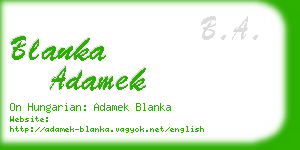 blanka adamek business card